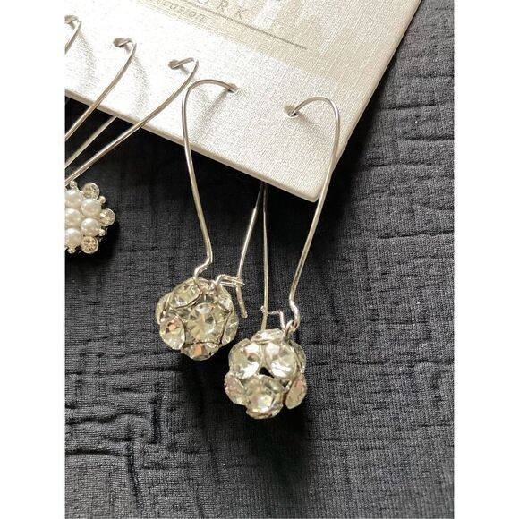 NEW Nicole Miller Rhinestone and Pearl Earring Set - Picture 4 of 6